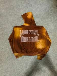 Sweat à capuche avec fermeture éclair brodé de strass personnalisés motif solide Sweat à capuche avec fermeture éclair brodé Sweat à capuche avec pierre du Rhin - Product Image 2