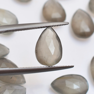 Pierre de lune grise AAA 8x12mm facettée en forme de poire, pierre de lune grise naturelle, pierre semi-précieuse, perles calibrées en vrac pour bijoux - Product Image 3