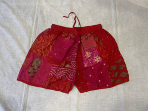 Indian Handmade Bottle Green <b>Super</b> Comfy Unisex Patchwork <b>Shorts</b> / Handmade Rayon Patchwork <b>Shorts</b> / Boho Hippie Summer Unisex - Product Image 6