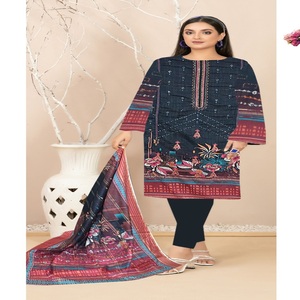 ชุดเดรสสำหรับผู้หญิงจากปากีสถานชุดเดรสสไตล์ปากีสถานชุด3ชิ้นลายปักแบรนด์จาก AF Fashion Vol 3สำหรับอินเดียและปากีสถาน - Product Image 2