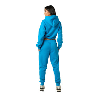 Conjunto de 2 Piezas de Invierno para Mujer al por Mayor, Ropa Urbana Personalizada, Sudadera Corta con Capucha, Pantalones Deportivos, Estilo Casual, Pedrería, 100% - Product Image 2