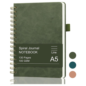 Carnet à spirales universel <span class=keywords><strong>pour</strong></span> hommes et femmes, adapté aux carnets de travail, carnets d'écriture, journaux intimes, pages épaisses - Carnets à spirales vert foncé - Product Image 1