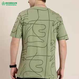 เสื้อยืดแขนสั้นคอกลมพิมพ์ลายทั้งตัว ผ้าฝ้าย 100% ระบายอากาศได้ดี แห้งเร็ว เป็นมิตรกับสิ่งแวดล้อม สวมใส่สบายๆ สำหรับผู้ชาย - Product Image 2