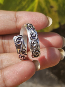 Anillo de Plata de Ley 925 de diseñador para mujer, anillo de banda ancha bohemio hecho a mano con ajuste de bisel ajustable para regalo - Product Image 6