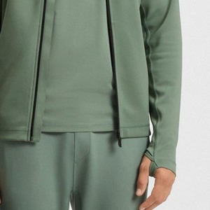 Sweat à capuche pour homme de style tendance, fermeture éclair, uni, 100% coton, molleton, surdimensionné, automne-hiver, prix bas, fabriqué par Wida Sports - Product Image 6