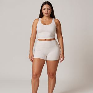 Pantalones cortos atléticos de yoga para mujer de cintura alta ajustados con estilo, pantalones cortos de entrenamiento para mejorar el rendimiento de los glúteos sólidos - Product Image 6