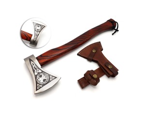 High Carbon Steel DIY Grade <b>Axe</b> with Embossed Head and Wood Handle for Outdoor <b>Camping</b> & Industrial Cutting Applications - Product Image 1