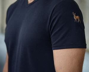 T-shirt décontracté pour hommes brodé sur mesure 100% coton peigné de qualité supérieure, solide et de coupe régulière, col avec logo, tailles et couleurs - Product Image 6