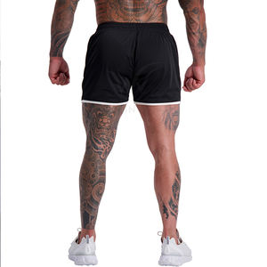 Black and <b>White</b> Contrast Gym <b>Shorts</b> Eco-Friendly Soft Canvas Handmade with Latest Casual Style for Workout Fitness Sport - Product Image 4