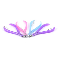 1Pc Pince à cuticules en plastique + métal, ciseaux coupe-ongles personnalisés, outil de manucure pour enlever les peaux mortes, outil d'art des ongles