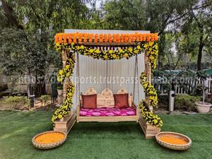 Traditional Mehndi Function <b>Wooden</b> <b>Swing</b>/Jhula Best Muslim Nikah Stage Decor Multicolor Sangeet Sankheda <b>Swings</b> Jhoola Australia - Product Image 6