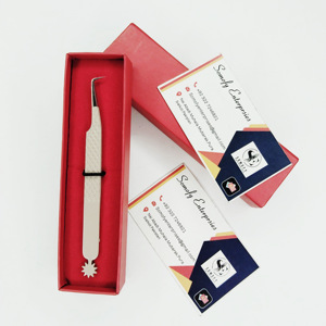 แหนบสำหรับต่อขนตาแบบกำหนดเองที่แข็งแกร่งบางตรงปริมาณ90องศาสแตนเลสทนทานติดฉลากส่วนตัว - Product Image 3