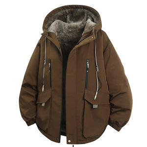 Conception de logo personnalisée OEM, tendance, marque tendance, veste d'hiver pour homme, doublée de polaire, épaisse, printemps et automne - Product Image 4