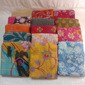 Cotton <b>Kantha</b> <b>Quilt</b> Printed Indian Handmade Vintage <b>Kantha</b> <b>Quilt</b> Hand Stitching Indian Reversible <b>Kantha</b> <b>Quilts</b> - Product Image 2
