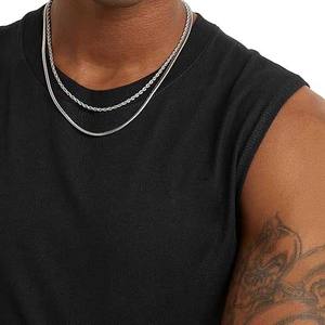 Meilleur prix haute qualité hommes Muscle débardeur respirant Polyester Gym chemise couleur unie capuche col impression décoration pour - Product Image 3