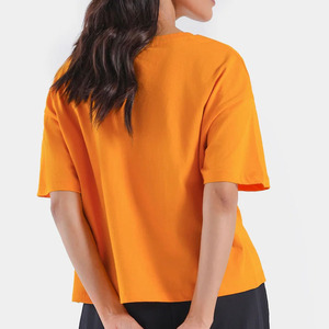 Camisetas de manga corta para mujer, Camiseta de punto personalizada de algodón 100% de verano a la moda, camiseta en blanco de gran tamaño al por mayor - Product Image 3