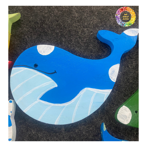 Art mural de poisson en bois fait à la main, poisson en bois sculpté naturel pour suspension murale, découpe de poisson en bois peint en 3D avec différentes couleurs - Product Image 5