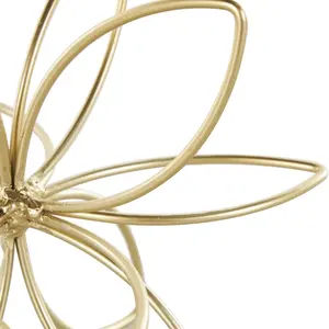 Sculpture décorative florale faite à la main en métal cosmopolite or géométrique sculpture polie moderne de table ornement Art moderne - Product Image 4