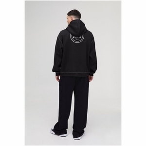 Surdimensionné 100% coton pull à capuche pour hommes goutte épaule conception haute qualité 3D broderie solide disponible grandes tailles hiver - Product Image 6