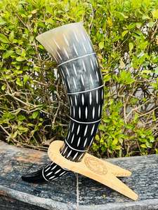 Gran oferta, artesanías naturales de calidad superior, soporte de cuerno para beber vikingo antiguo, estilo Animal tallado, precio al por mayor ecológico - Product Image 5