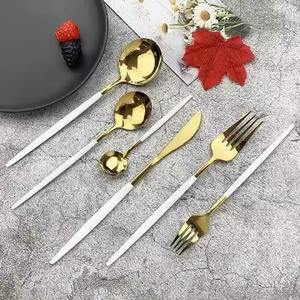 Minimal design steel metal cutlery set suitable for commercial use by caterers event <b>planners</b> and home chefs - Product Image 3