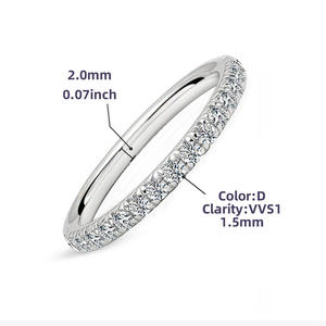 Classic 1.5mm 0.015CT Moissanite S925 Sterling Silver Half Eternity Wedding Band Tennis Ring Best Trendy Fashion Women <b>Jewellery</b> - Product Image 6