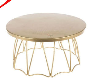 Base para Pastel Redonda de Acero Inoxidable con Acabado Plateado Martillado para Hotel, Restaurante y Bar - Product Image 2