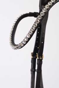 บังเหียนหนังแก้วบุนวมสุดหรูทำด้วยมือคริสตัลเนื้อนุ่มทนทานเป็นพิเศษผู้ผลิตในอินเดีย - Product Image 5