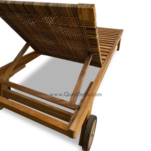 Tumbona Moderna de Teca para Exteriores Fuego con Cojines para Jardín y Patio - Product Image 2