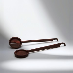 Ensemble de service à salade en bois naturel Mirha International Handicraft avec 2 spatules, ustensiles durables faits à la main - Product Image 2