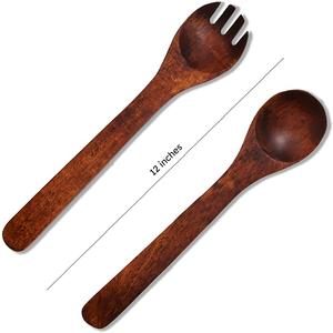Juego de cubiertos de madera de diseño moderno personalizado, cucharas para servir ensalada pulidas de alta calidad, utensilios de cocina ecológicos para fiestas - Product Image 1