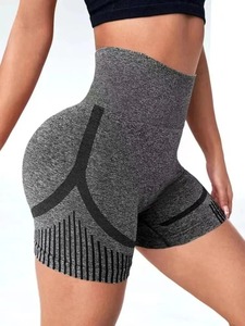 Pantalones cortos de Yoga de cintura alta elástica para mujer, estampado que absorbe el sudor, ropa de entrenamiento de talla grande teñida - Product Image 2