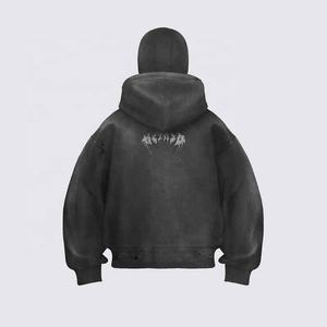 Hombres sudaderas con capucha serigrafía personalizada pulóver algodón polar de gran tamaño con capucha al por mayor Streetwear Casual Activewear de moda - Product Image 2