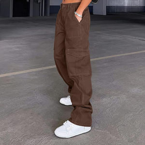 Overoles informales de satén para mujer al por mayor, pantalones cortavientos de cintura media con bolsillos - Product Image 6