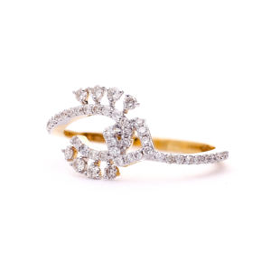 Luxury Gold Eye Shape Geometric Diamond Ring for Women Wedding <b>Jewelry</b> - Product Image 4