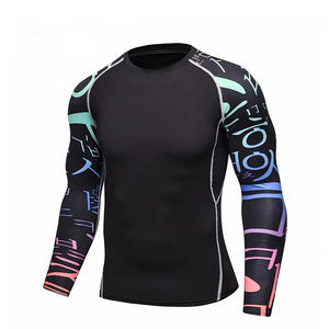 2026 Rashguard de compression athlétique personnalisé confortable pour hommes, à manches longues, pour MMA, en Spandex/Polyester 200GSM - Product Image 3