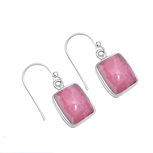Pendientes colgantes de plata de ley 925 para mujer, cojín de moda, piedra preciosa de Rodocrosita para regalo de fiesta de boda - Product Image 5