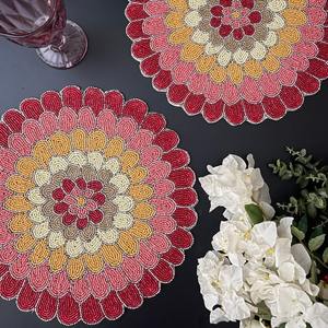 Salvamanteles Redondo de Yute con Cuentas, el Más Vendido, para Comedor y Hogar, para Bodas, Accesorios para Colocar Platos y Comida en la Mesa - Product Image 6