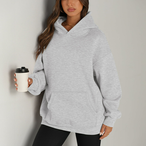 Vente en gros de sweatshirts tricotés brodés en relief respirants Streetwear à épaules tombantes sweats à capuche pour femmes avec impression de logo personnalisé - Product Image 3