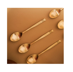 Ensemble de 4 cuillères en laiton plaqué or, poli miroir, de haute qualité, pour la cuisine et les restaurants, idéal pour les cadeaux, prix avantageux - Product Image 6