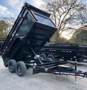 top product 2026 high strength 6×12 10K Dump Trailer Tandem Axle Barn Doors Ramps Single Lift <b>Tarp</b> - Product Image 1