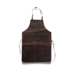 Delantal de trabajo de madera de cuero hecho a mano Herrero Barbacoa Chef Delantal de cuero - Product Image 1