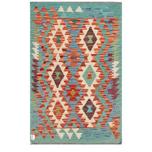Alfombra Kilim de Maimana, Afganistán, 121 x 81 cm para Decoración del Hogar - Product Image 1