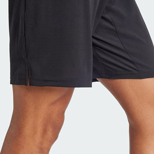 Pantalones cortos de tenis de rendimiento informales para hombre, cómodos, transpirables, de lona, lisos, teñidos, con patrón sólido, cintura elástica - Product Image 3