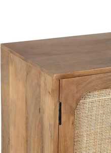 Armario de puerta de ratán moderno con dos puertas, dos cajones, almacenamiento de dormitorio elegante. - Product Image 6