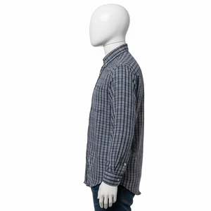 เสื้อเชิ้ตผู้ชายผ้าฝ้ายย้อมสี100เปอร์เซนต์ระบายอากาศได้ดีเสื้อเชิ้ตลำลองแขนยาวกระดุมตรวจสอบชุดทำงานสำหรับใส่ในสำนักงานและใช้ประจำวัน - Product Image 2