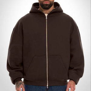 เสื้อสเวตเชิ้ตผู้ชายขายดี คุณภาพพรีเมียม แบบซิป มีฮู้ด สีพื้น ปรับแต่งสีและขนาดได้ ไซส์ 6XL สำหรับฤดูหนาว แห้งเร็ว - Product Image 1