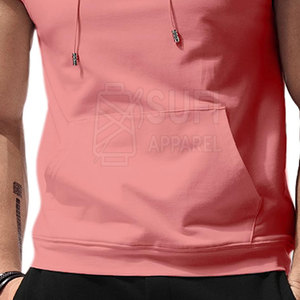 Servicio OEM al por Mayor, Sudadera sin Mangas para Hombre con el Mejor Diseño, Sudadera con Capucha Ligera de Color Sólido para Otoño, Colores Personalizados, Transpirable y de Secado Rápido - Product Image 5