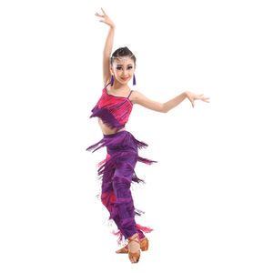 Conjunto de 2 Piezas SH704 <span class=keywords><strong>para</strong></span> Baile Latino, Top con Flecos de Spandex y Pantalones <span class=keywords><strong>para</strong></span> <span class=keywords><strong>Mujer</strong></span>, Ideal <span class=keywords><strong>para</strong></span> Rumba, <span class=keywords><strong>Tango</strong></span> y Salsa - Product Image 1