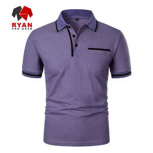 เสื้อโปโล RYAN PRO GEAR แบบสั่งทำพิเศษสำหรับผู้ชาย โลโก้ด้านหน้า ผ้าถักโพลีเอสเตอร์/คอตตอน ป้องกันรอยยับ แขนสั้น - Product Image 6